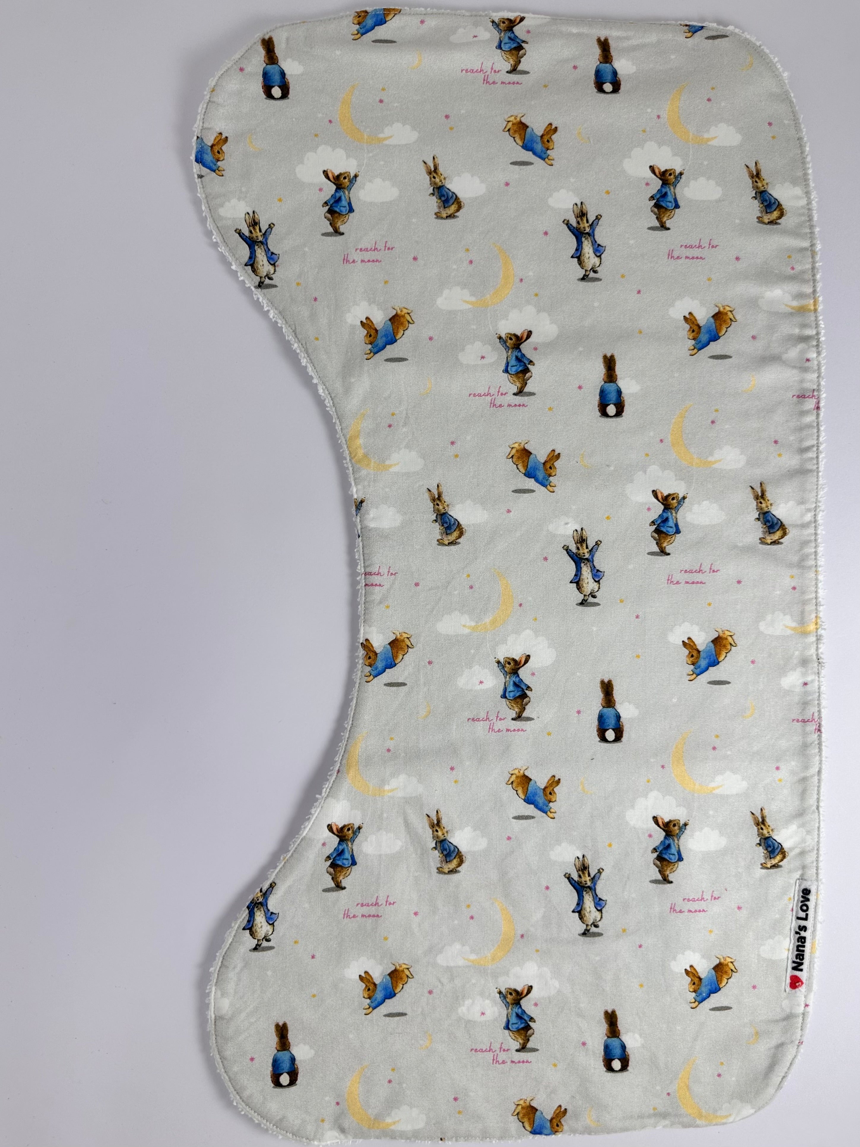 Burp Cloth - Peter Rabbit reach for the moon