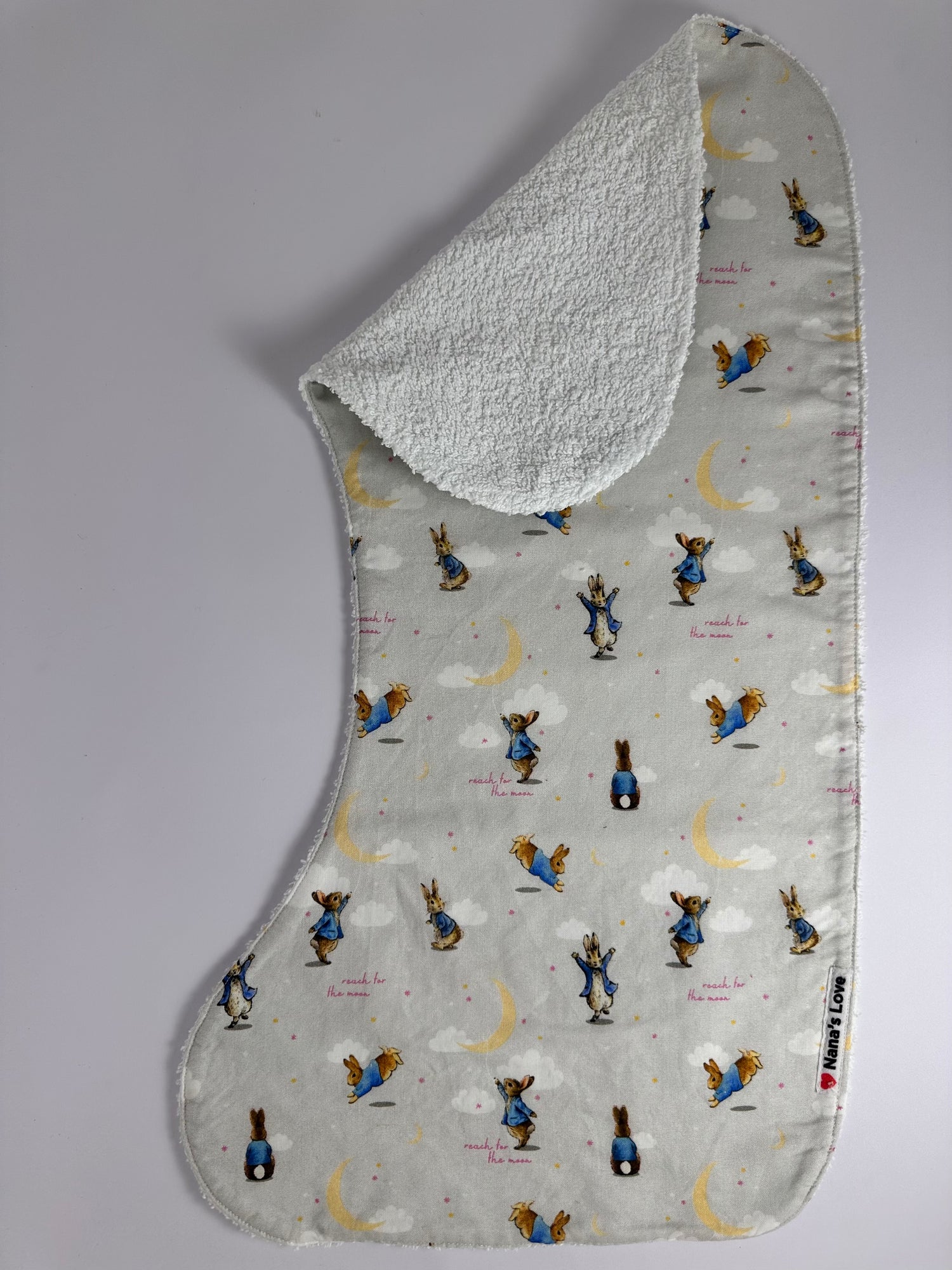 Burp Cloth - Peter Rabbit reach for the moon