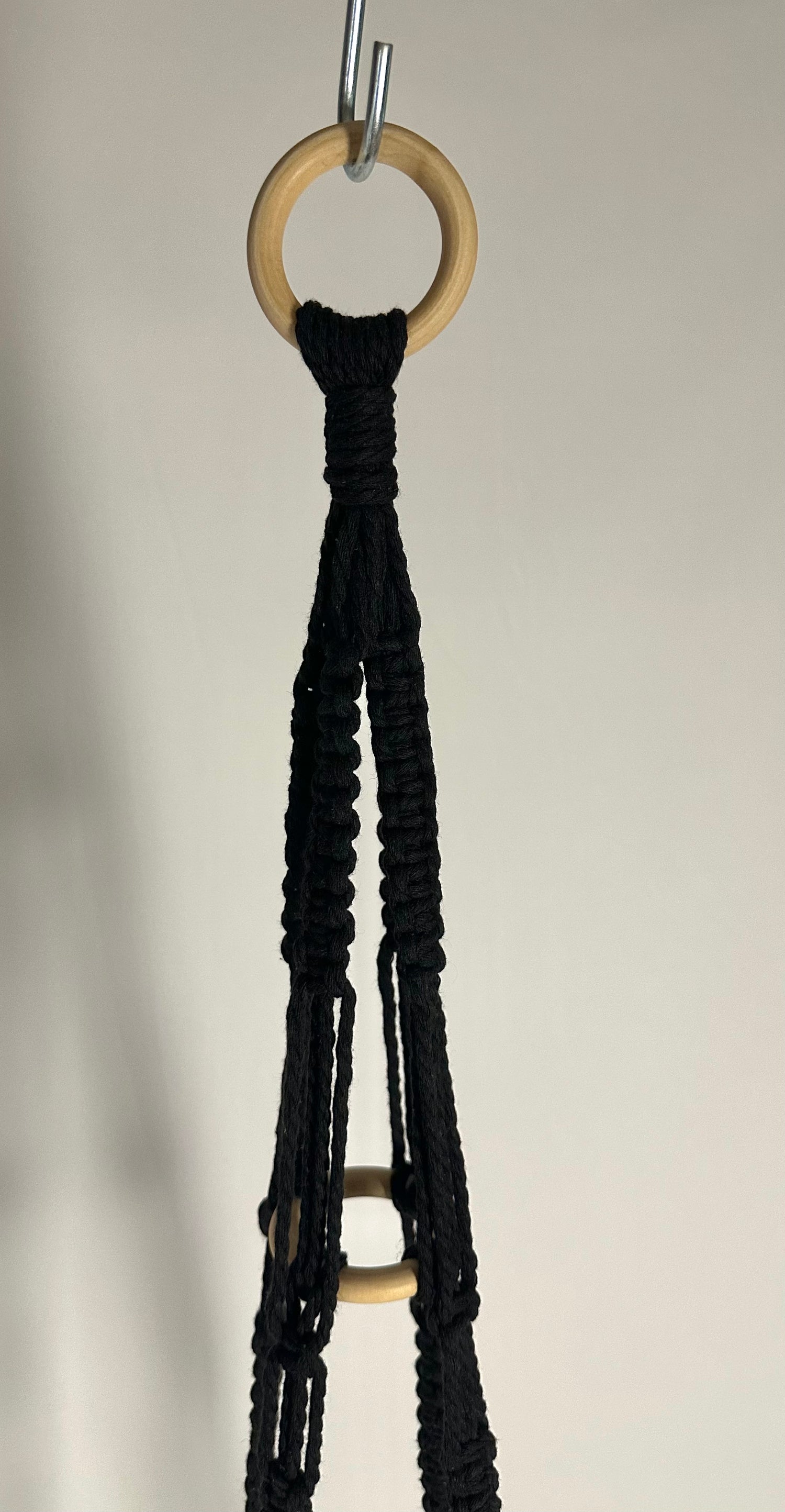 Black Macrame Plant Holder Hanger