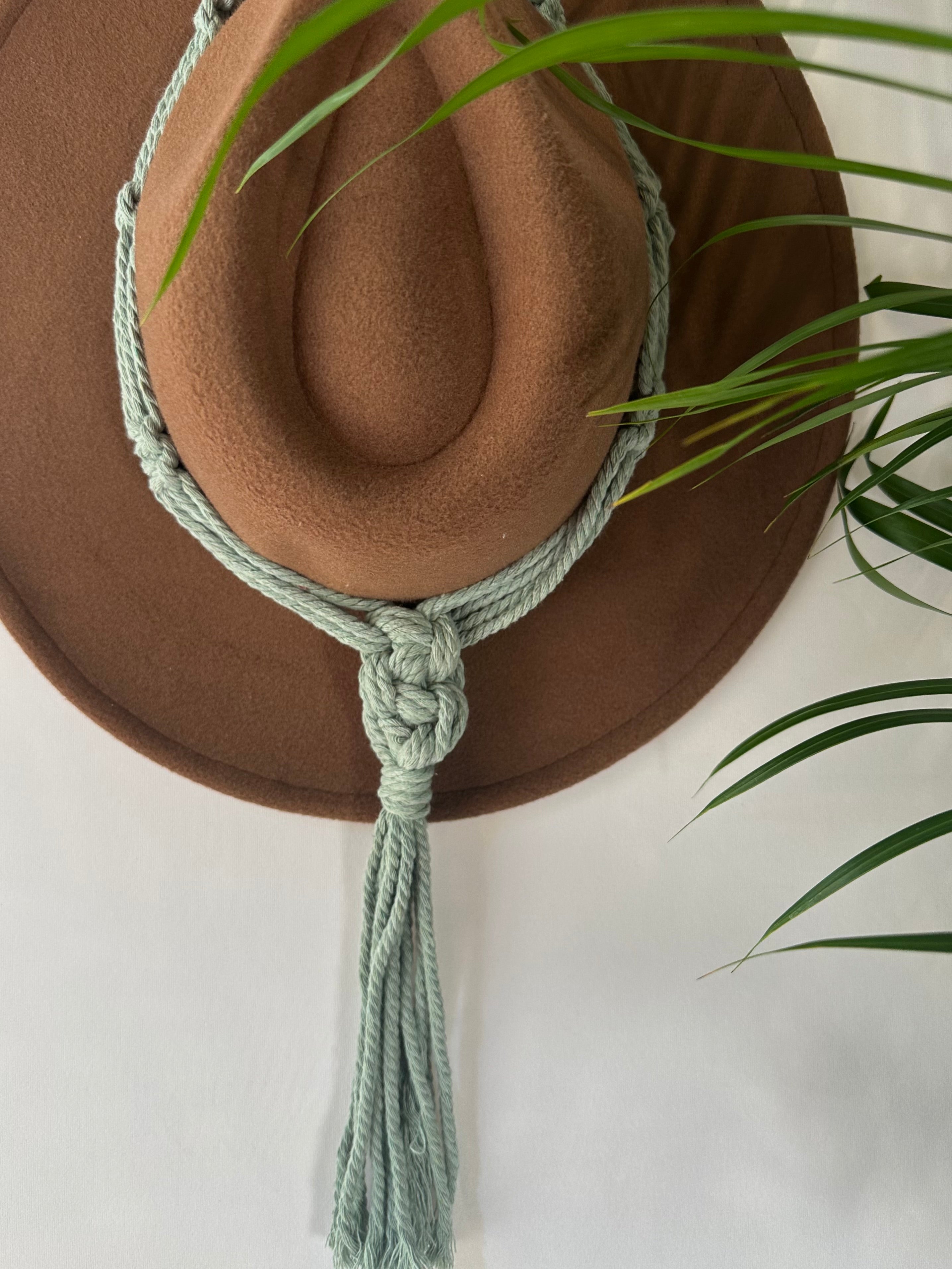 Double 132cm Olive Macrame Double Hat Holder