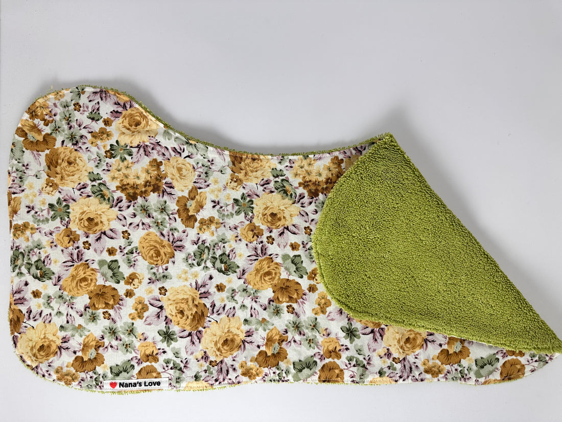 Burp Cloth - Floral Green
