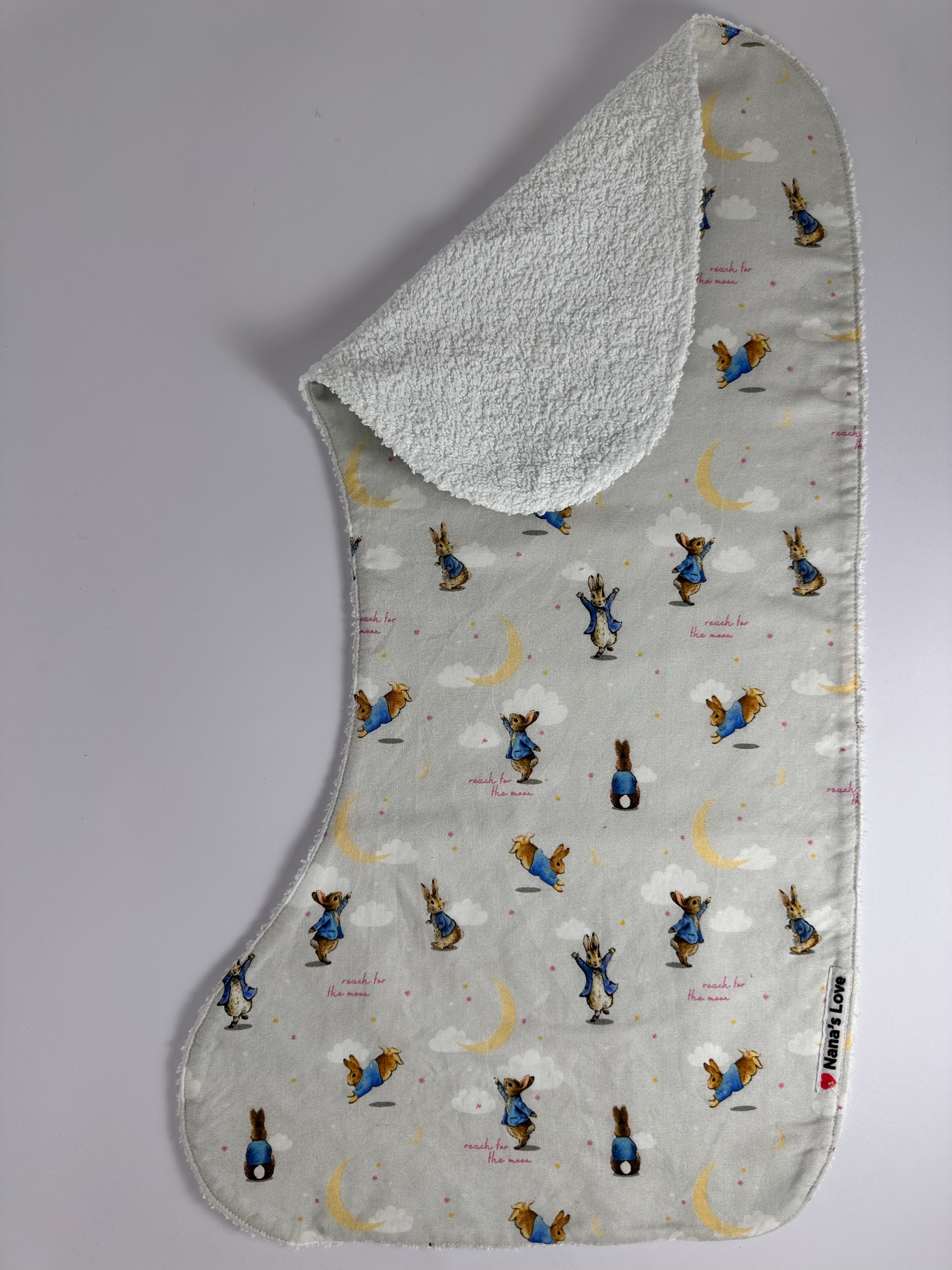 Burp Cloth - Peter Rabbit reach for the moon