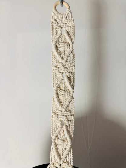 Single 93cm Neutral Macrame Hat Holder