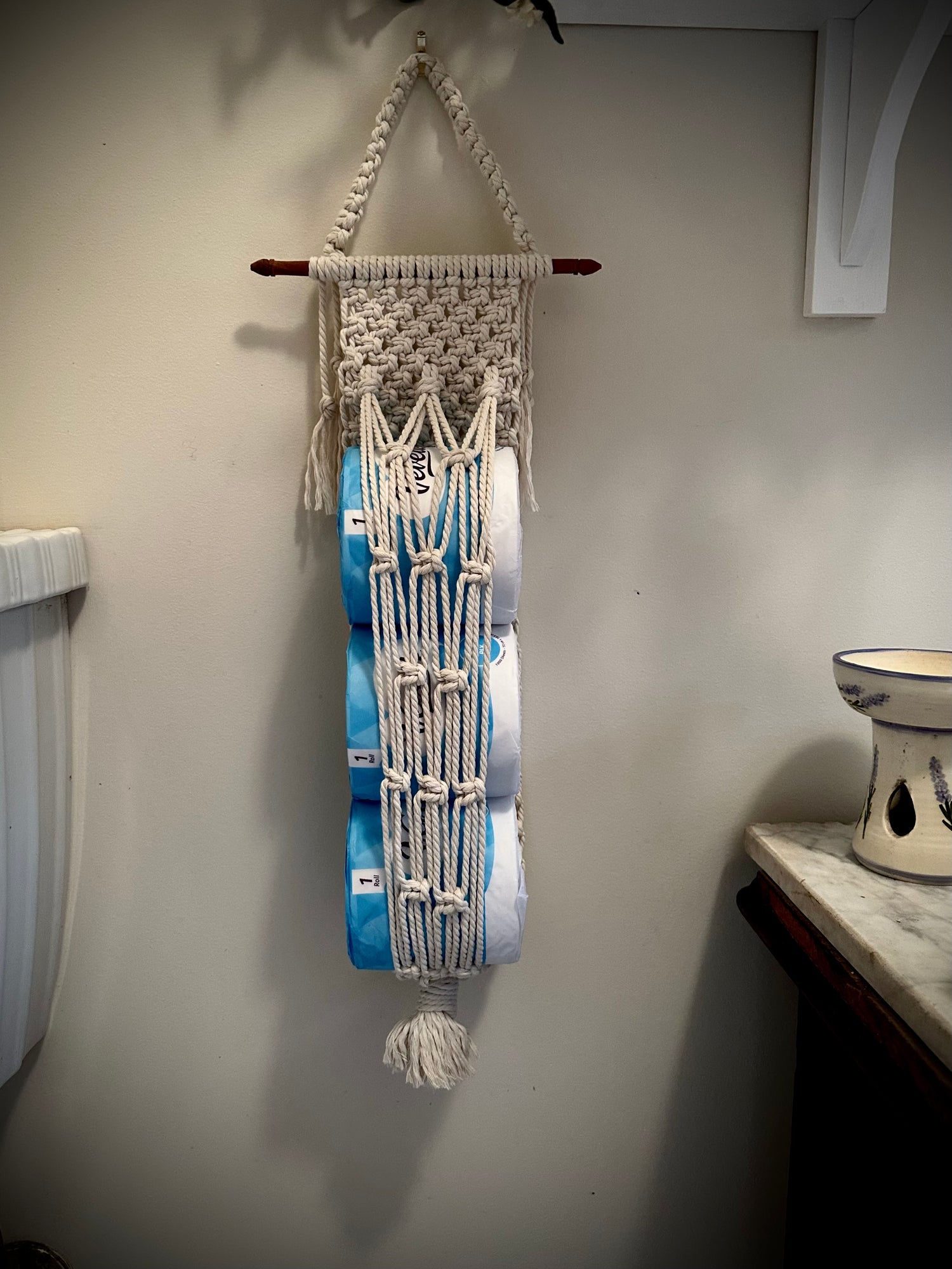108cm Macrame Toilet Roll Holder