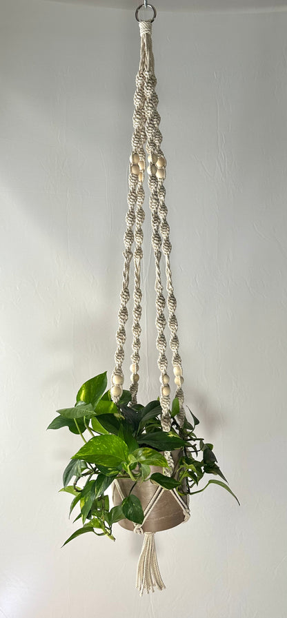144cm Neutral Twisted Macrame Plant Hanger