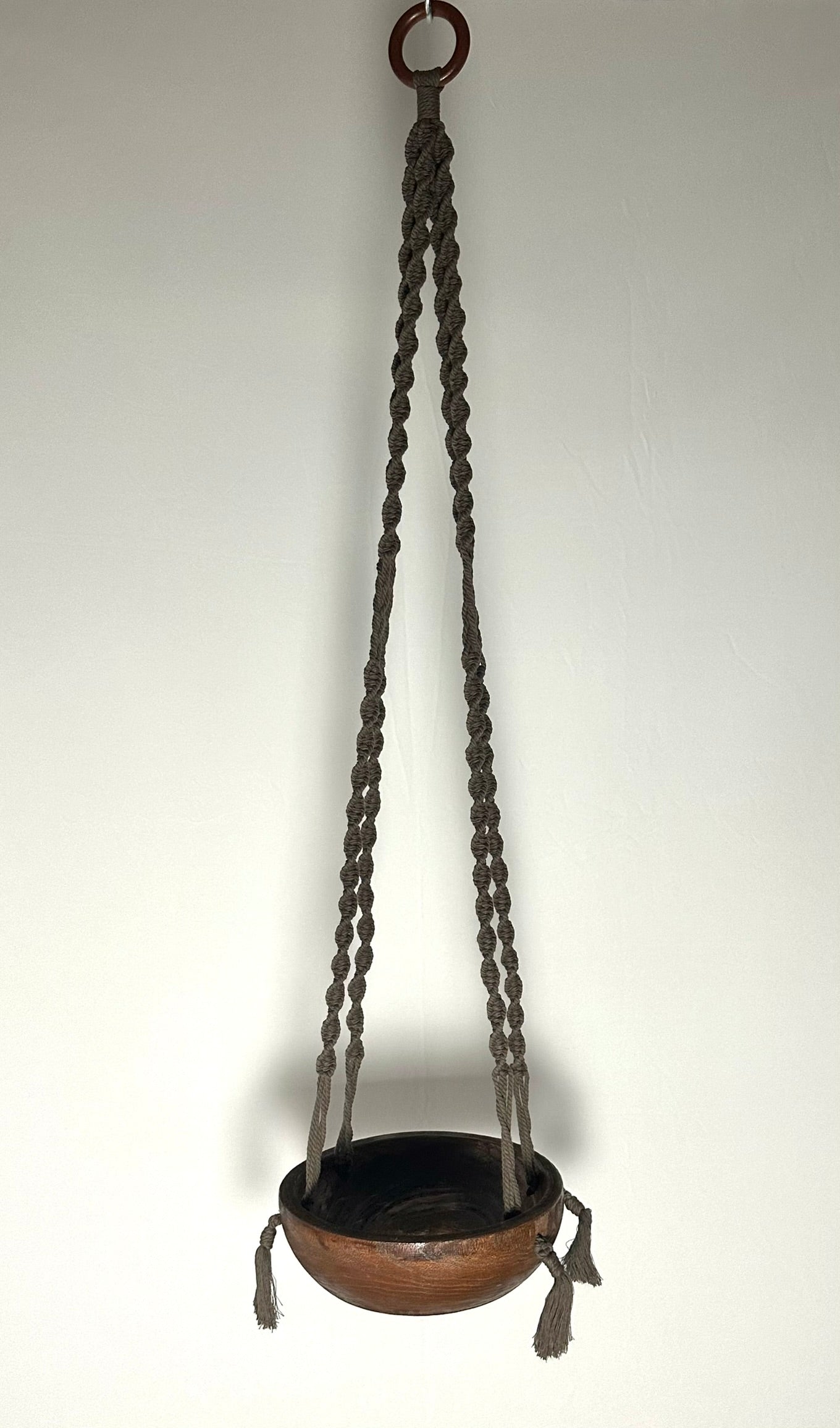 Taupe Macrame Plant Holder Hanger