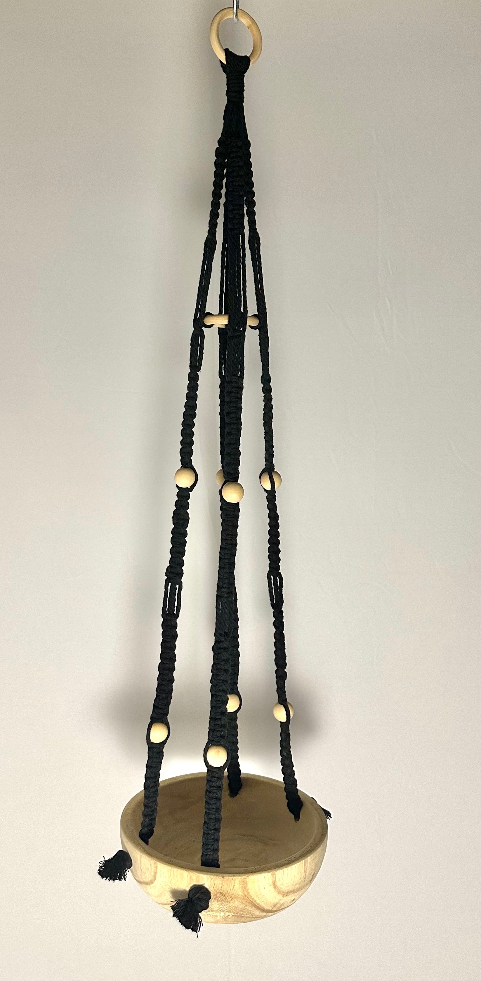 Black Macrame Plant Holder Hanger