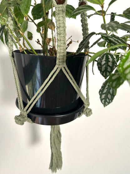 127cm Olive Beaded Macrame Plant Hanger