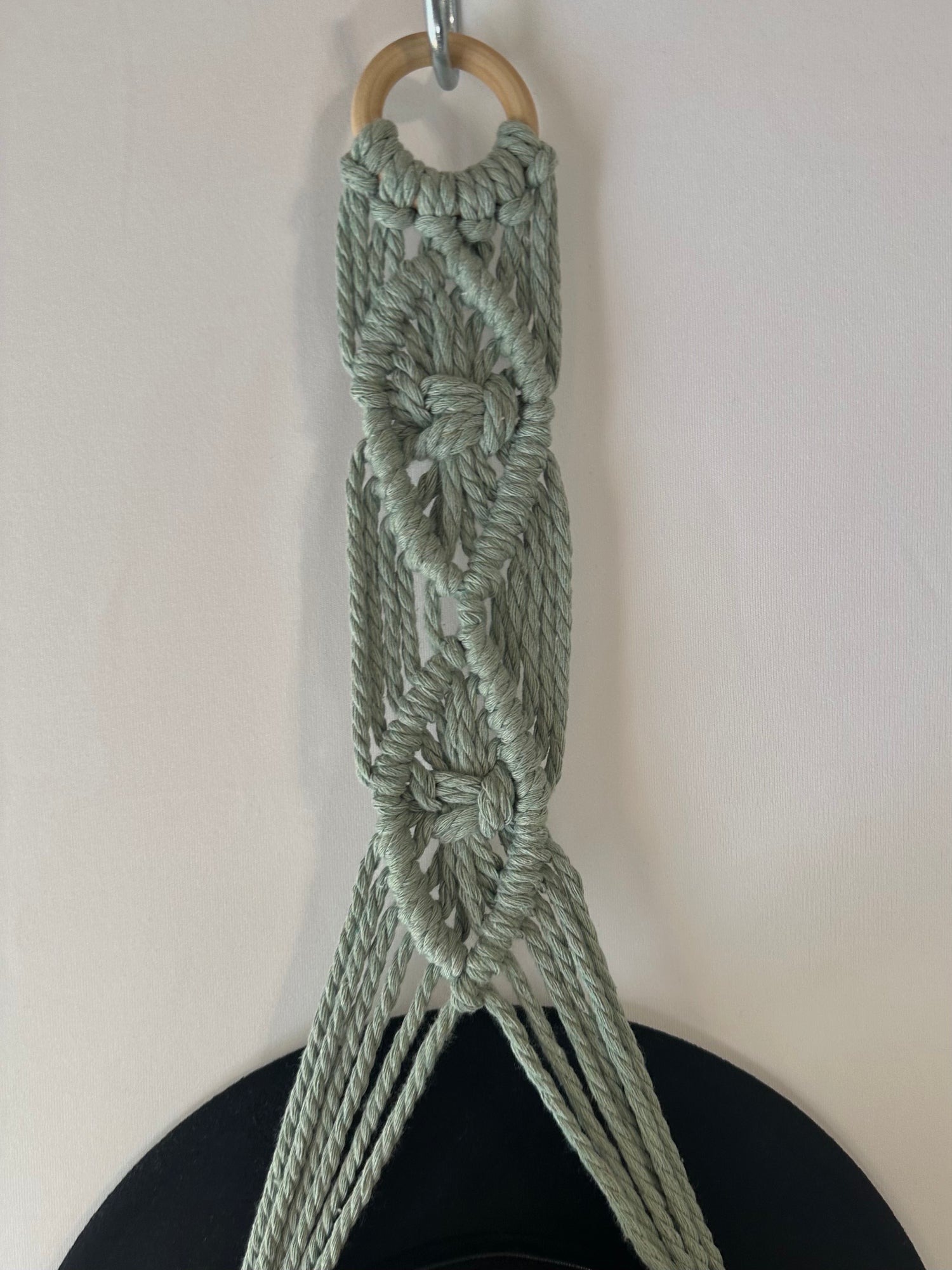 Double 124cm Sage Macrame Hat Holder