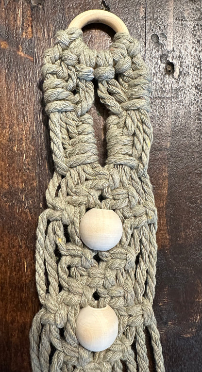 Double 132cm Olive Macrame Hat Holder