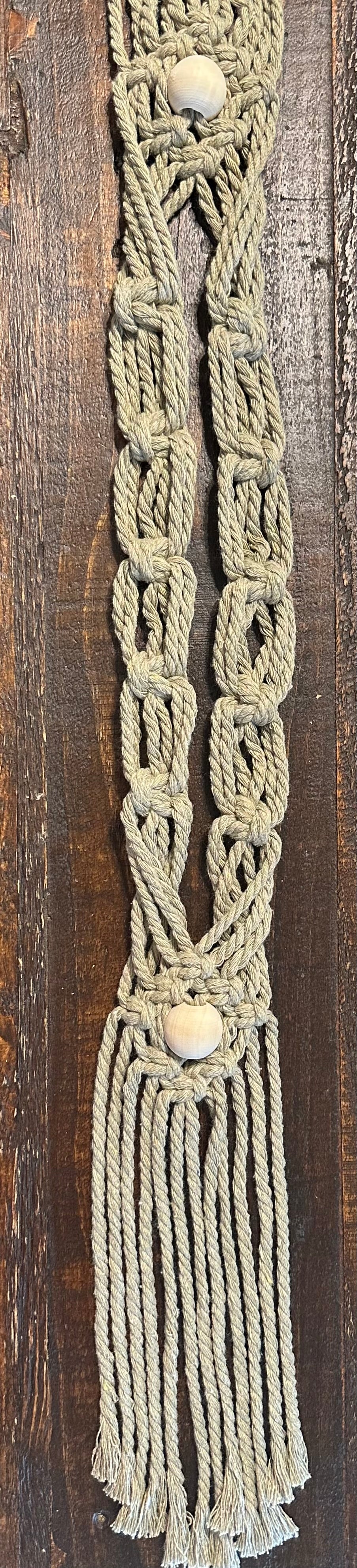 Double 132cm Olive Macrame Hat Holder